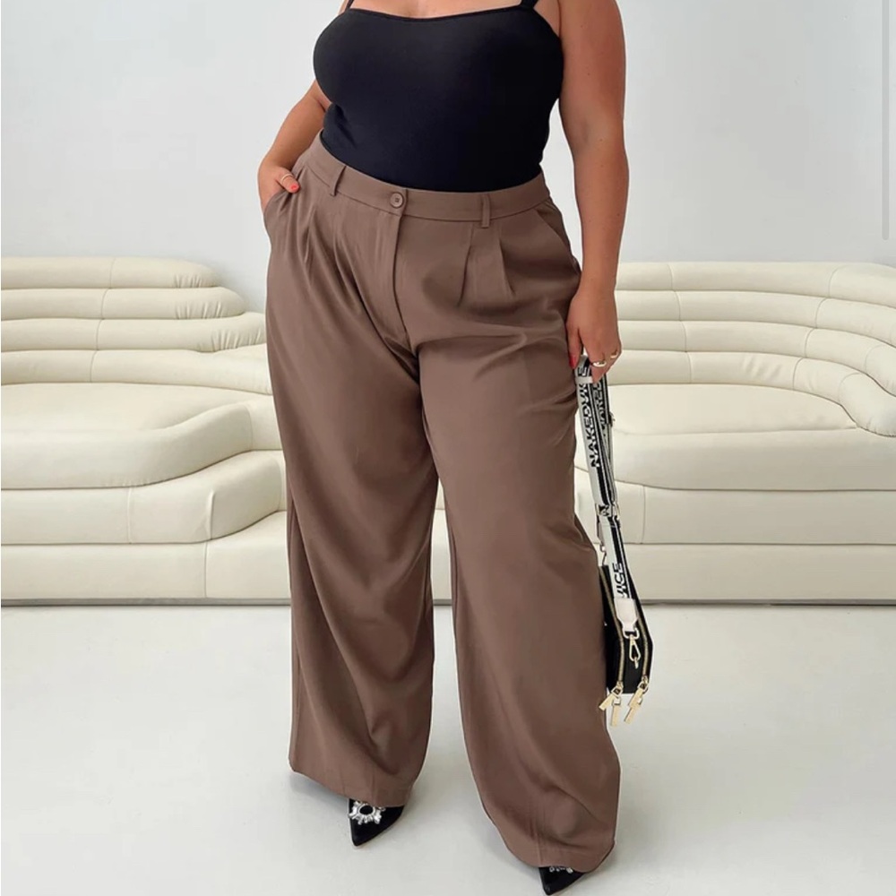 Princess Polly Archer Pants Brown Curve Size 20